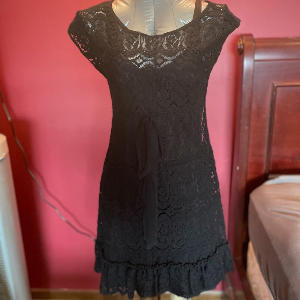 Only Hearts Dress Black 2 Piece Cap Sleeve Size S